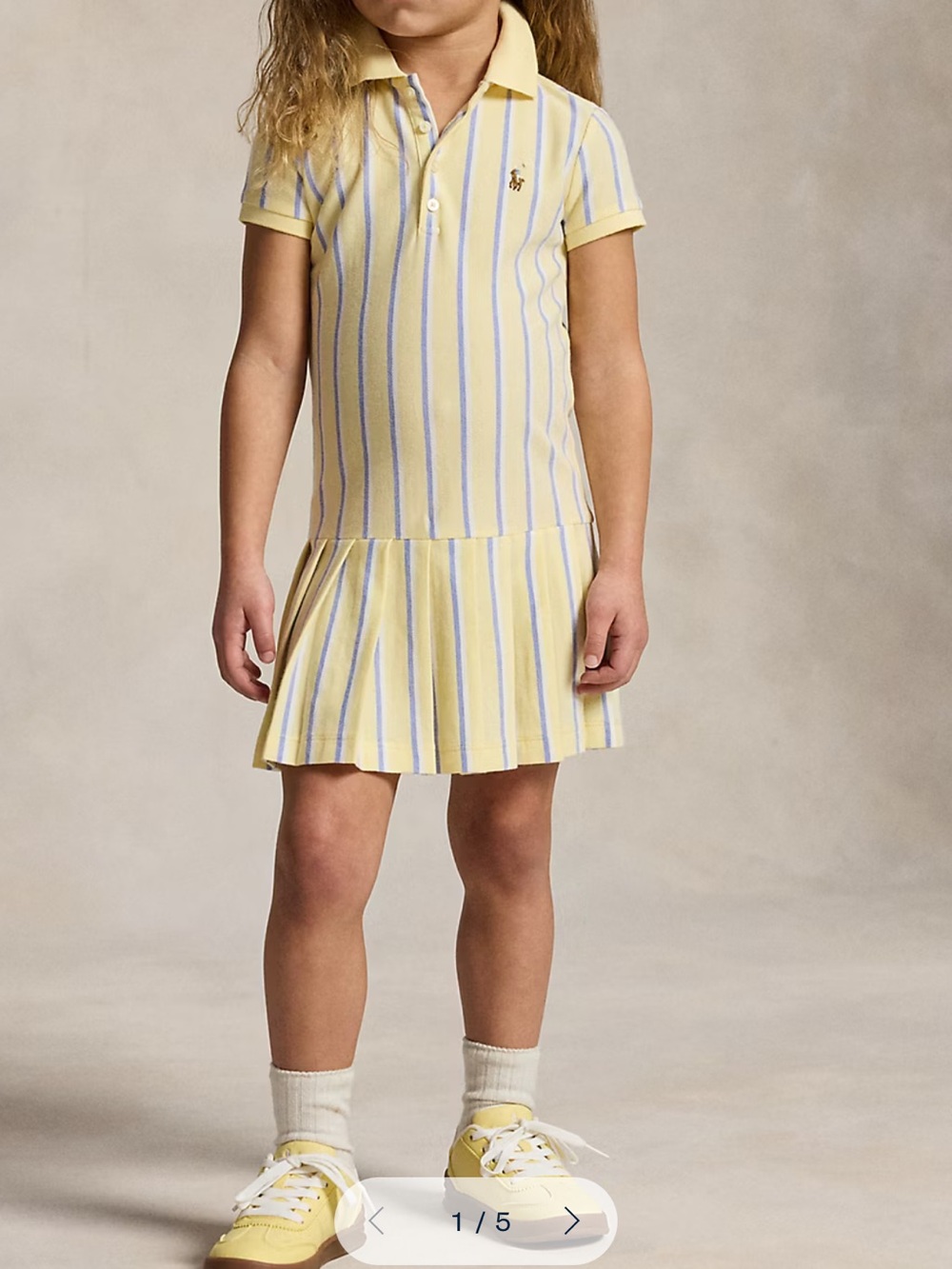 Ralph Lauren Yellow and Blue Striped Polo Dress